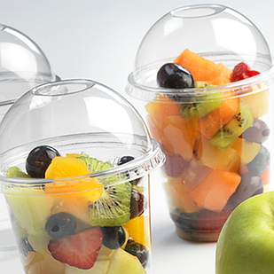 Пластиковий стакан з купольною кришкою, 400 мл, 50 шт