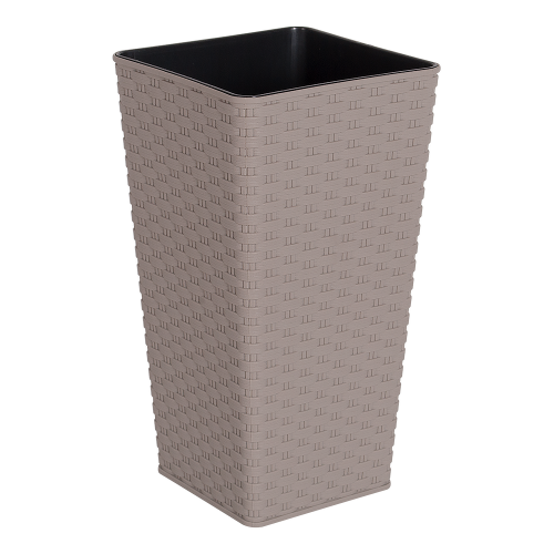 ВАЗОН "РОТАНГ" КВАДРАТНИЙ 16*16*30 СМ. (КАКАО), фото 1