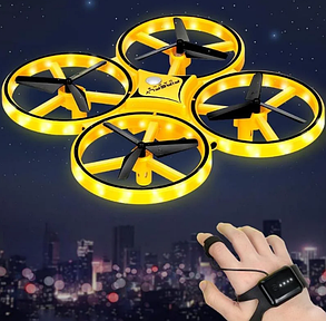 Квадрокоптер з сенсорним управлінням жестами Firefly Drone Жовтий, фото 2