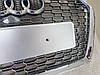 Решітка радіатора Audi A4 B9 (15-19) стиль RS4 (хром + срібло), фото 6