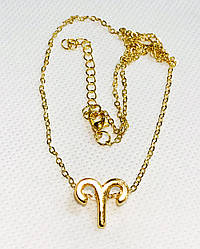 Кольє Primo з підвіскою знак зодіаку Aries (Овен) - Gold