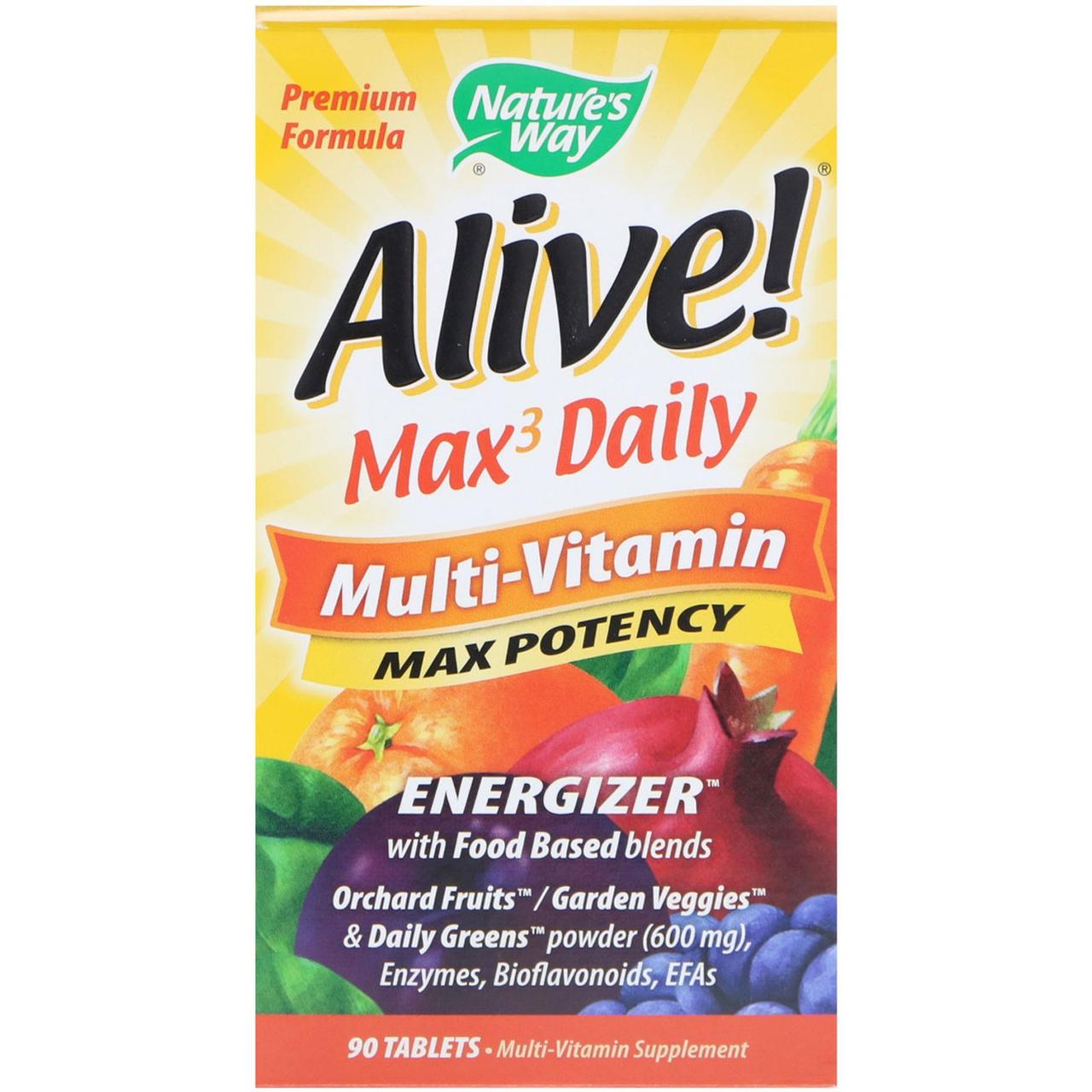Мультивітамін комплекс Natures Way Alive! Max3 Daily 90 таблеток
