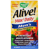 Natures Way, Alive!, Max3 Daily, максимальна чоловіча енергія, 90 таблеток