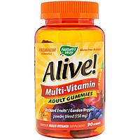 Мультивитаминный комплекс для взрослых Natures Way Alive со вкусом вишни винограда и апельсина 90