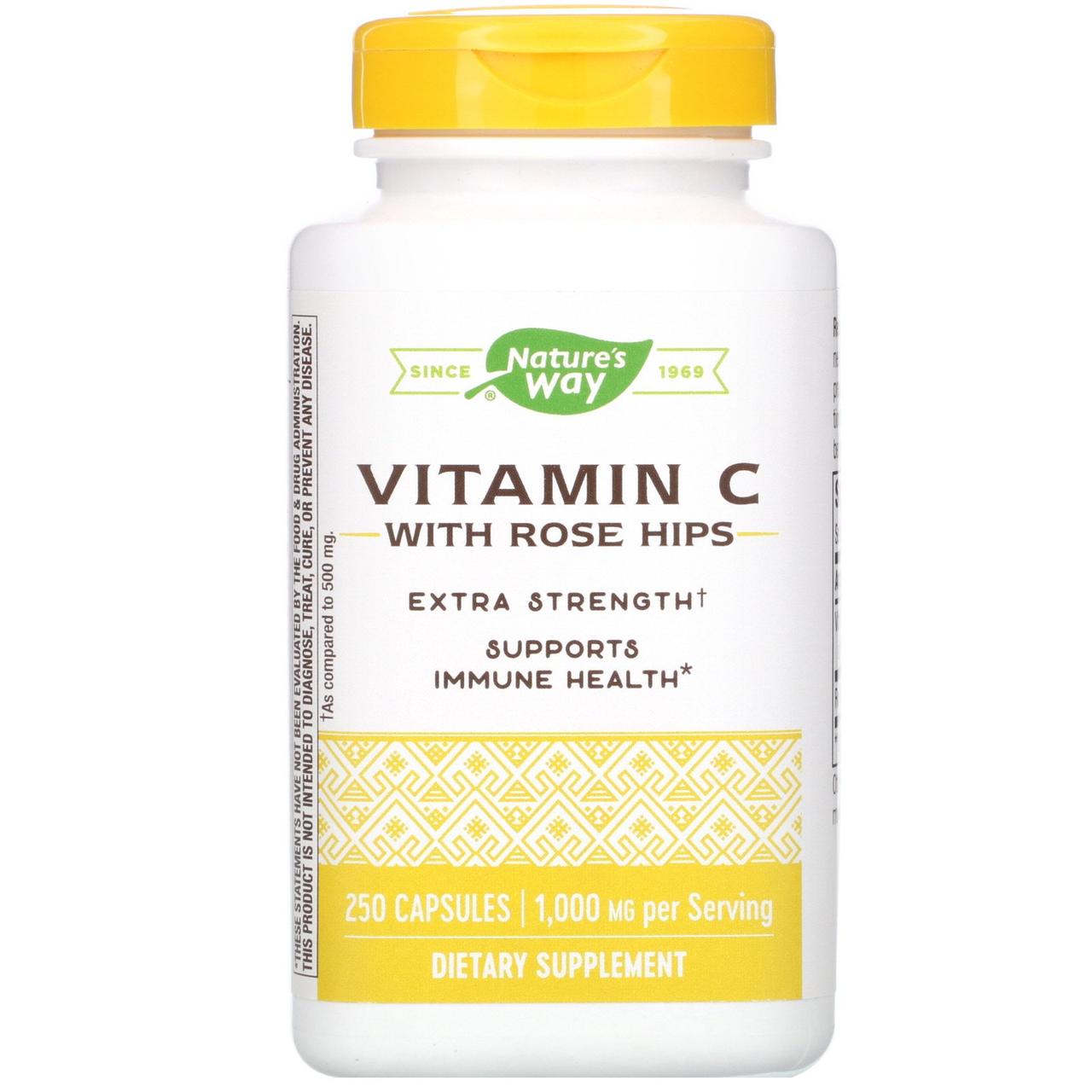 Natures Way, Вітамін C-1000, з шипшиною, 250 капсул