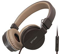 Дротові навушники з мікрофоном Gorsun GS-779 Коричневі