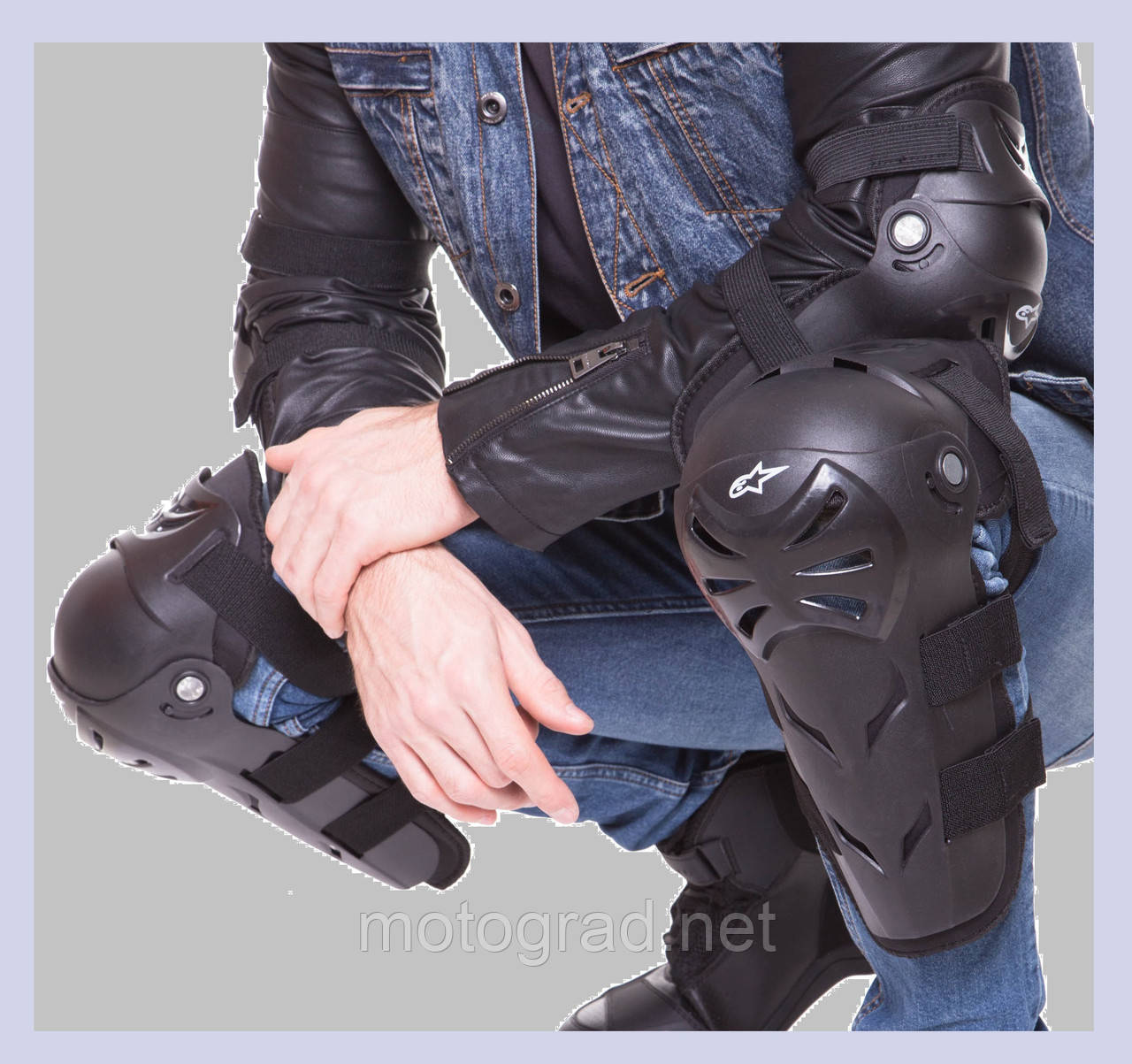 Мотозахист наколінники + налокітники чорні Альпінстар, фото 1