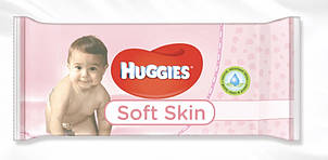 Вологі серветки Huggies (Хаггіс) Natuural Care Soft Skin 56 шт.