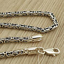 Срібний ланцюжок чоловічий Лисячий хвіст (Чорніння фокс). Ланцюг срібло 925 60 см, фото 5