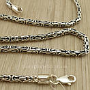 Срібний ланцюжок чоловічий Лисячий хвіст (Чорніння фокс). Ланцюг срібло 925 60 см, фото 7