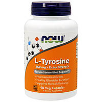 Now Foods, L-тирозин, Високоефективний засіб, 750 мг, 90 капсул