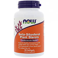 Now Foods, Комплекс растительных стеролов, содержащих бета-ситостерол (Beta-Sitosterol Plant Sterols), 90 мягких таблеток