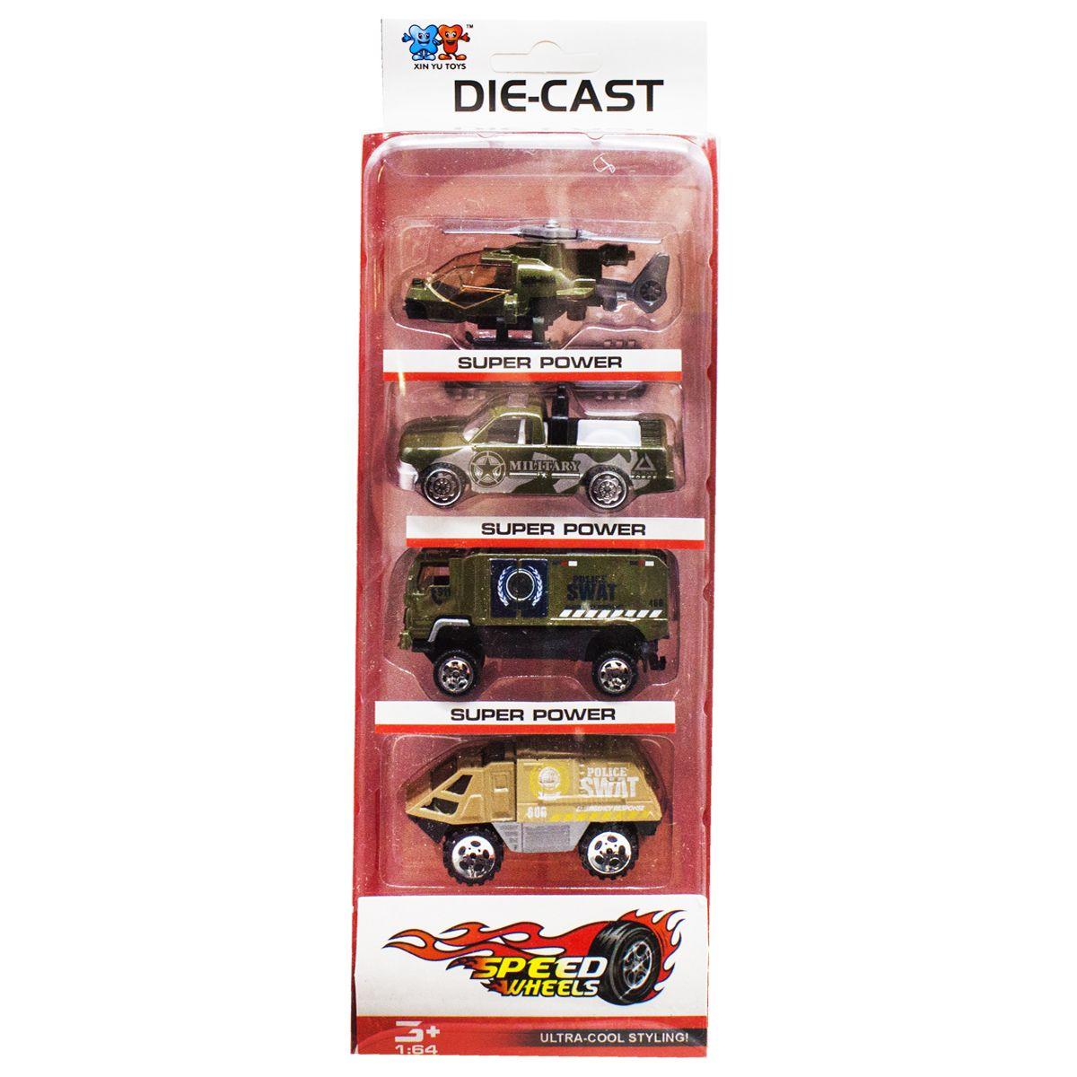 Набір машинок Армія, 4 деталі XIN YU TOYS, фото 1