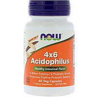 Ацидофілус 4x6 Acidophilus, Now Foods, 60 капсул
