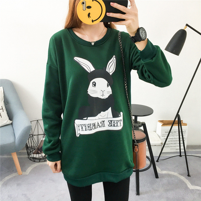 Стильна жіноча кофта, світшот з довгим рукавом "Rabbit" в зеленому кольорі