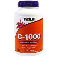 Вітамін С - 1000 (Vitamin C - 1000) Now Foods з уповільненим вивільненням 250 таб.