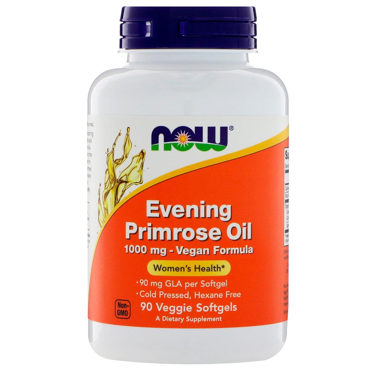 Олія Примули Вечірньої, Evening Primrose, Now Foods 1000 мг, 90 капсул