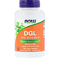 Now Foods, ГКС с алоэ вера (DGL with Aloe Vera), 400 мг, 100 капсул