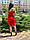 Женское платье из фактурной стрэйчевой ткани Poliit 8732 красный 38, фото 2