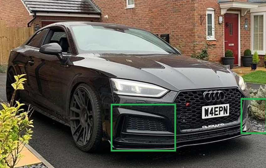 Бічні решітки бампера Audi A5 F5 (2016+) стиль RS (чорні)
