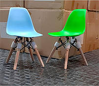 Стілець дитячий Тауер Вaby Eames DSW kids пластиковий жовтий, ніжки дерево бук, фото 9