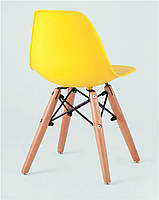 Стілець дитячий Тауер Вaby Eames DSW kids пластиковий жовтий, ніжки дерево бук, фото 4