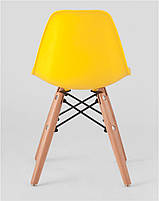 Стілець дитячий Тауер Вaby Eames DSW kids пластиковий жовтий, ніжки дерево бук, фото 5