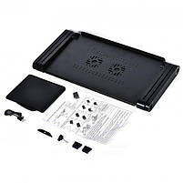 Столик для ноутбука з охолодженням T8 (Black) | Стіл-трансформер для ноутбука т8 з охолодженням, фото 6