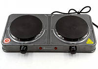 УЦІНКА! Настільна електрична плита на 2 конфорки Domotec MS-5822 2000W Сіра, двухкомфорочная електроплита