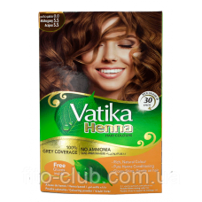 ФАРБА ДЛЯ ВОЛОССЯ ХНОЮ НАТУРАЛЬНИЙ ШАТЕН КОЛІР МАХАГОН DABUR VATIKA HENNA HAIR COLOUR 6*10г