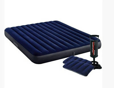 Intex Надувний матрац 64765 152x 203 x 25 см., двомісний,2 подушки, з ручним насосом, у коробці