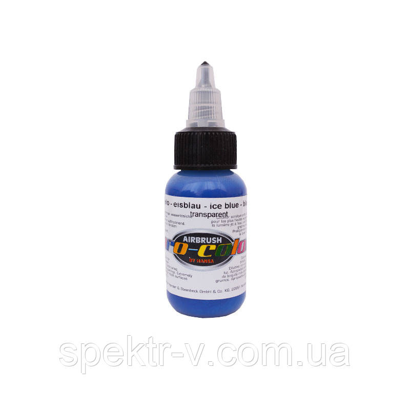 Фарба для аерографії Pro-color 64073 transparent ice blue (прозора морозний синій), 30 мл, фото 1
