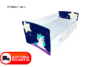 Дитяче ліжко Kinder Cool 13 Єдиноріг з шухлядою та захисним бортиком, спальне місце 1700х800 мм