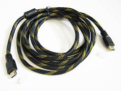 HDMI Кабель, 3м, позолочений Premium, в обплітці