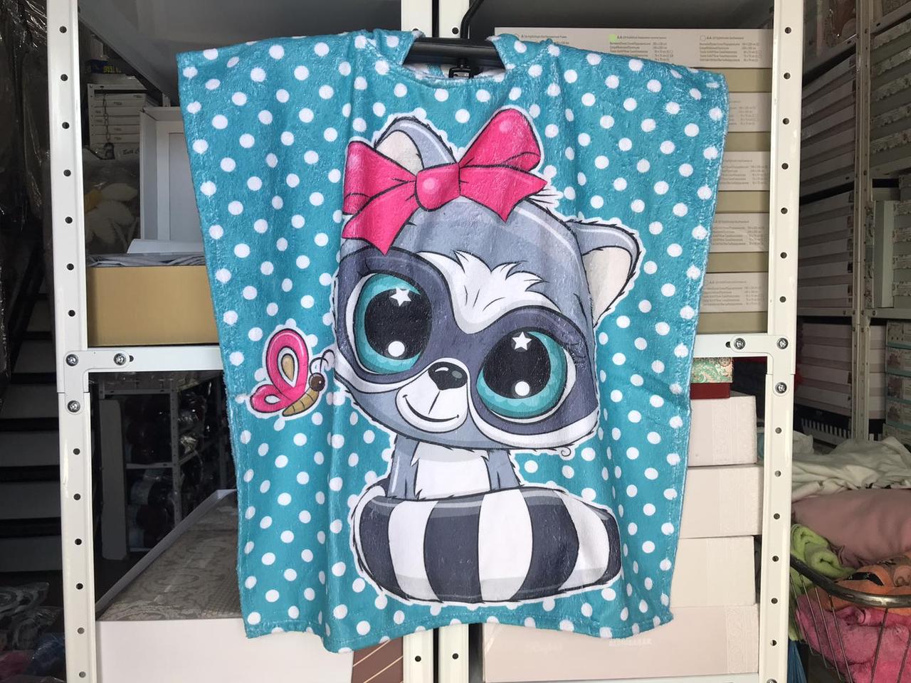 Дитяче пончо рушник 120 на 60 см 3D принт Туреччина 010, фото 1