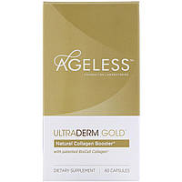 Ageless Foundation Laboratories, UltraDerm Gold, натуральная коллагеновая поддержка с запатентованным в в