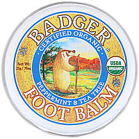 Badger Company, Бальзам для ног с экстрактами перечной мяты и чайного дерева, .75 унций (21 г), оригінал
