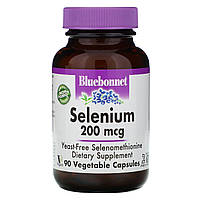 Bluebonnet Nutrition, Селен, бездрожжевой селенометионин, 200 мкг, 90 растительных капсул в Украине