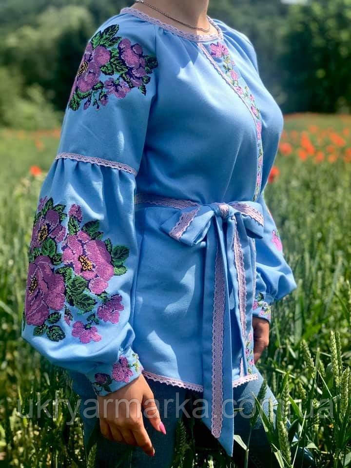 Вишита блузка "Квітка неба"