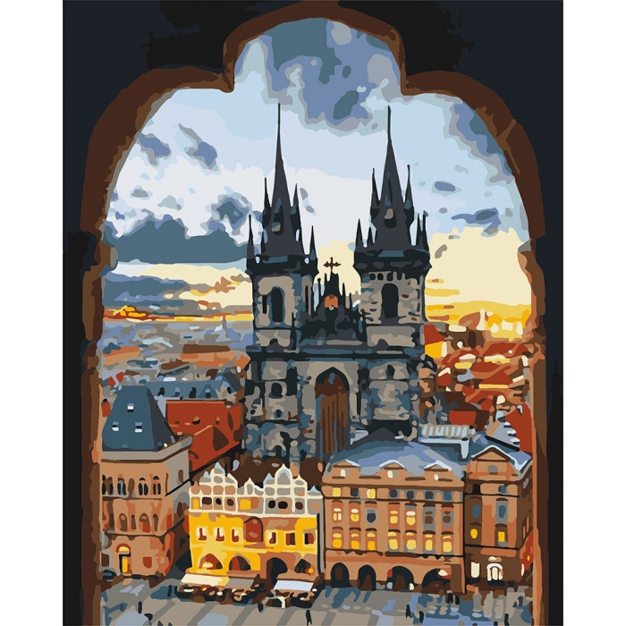 Картина за номерами 40×50 см. Злата Прага. Ідейка КНО3568