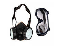 Респиратор маска защитный двойная фильтр с очками промышленная безопасность GM303