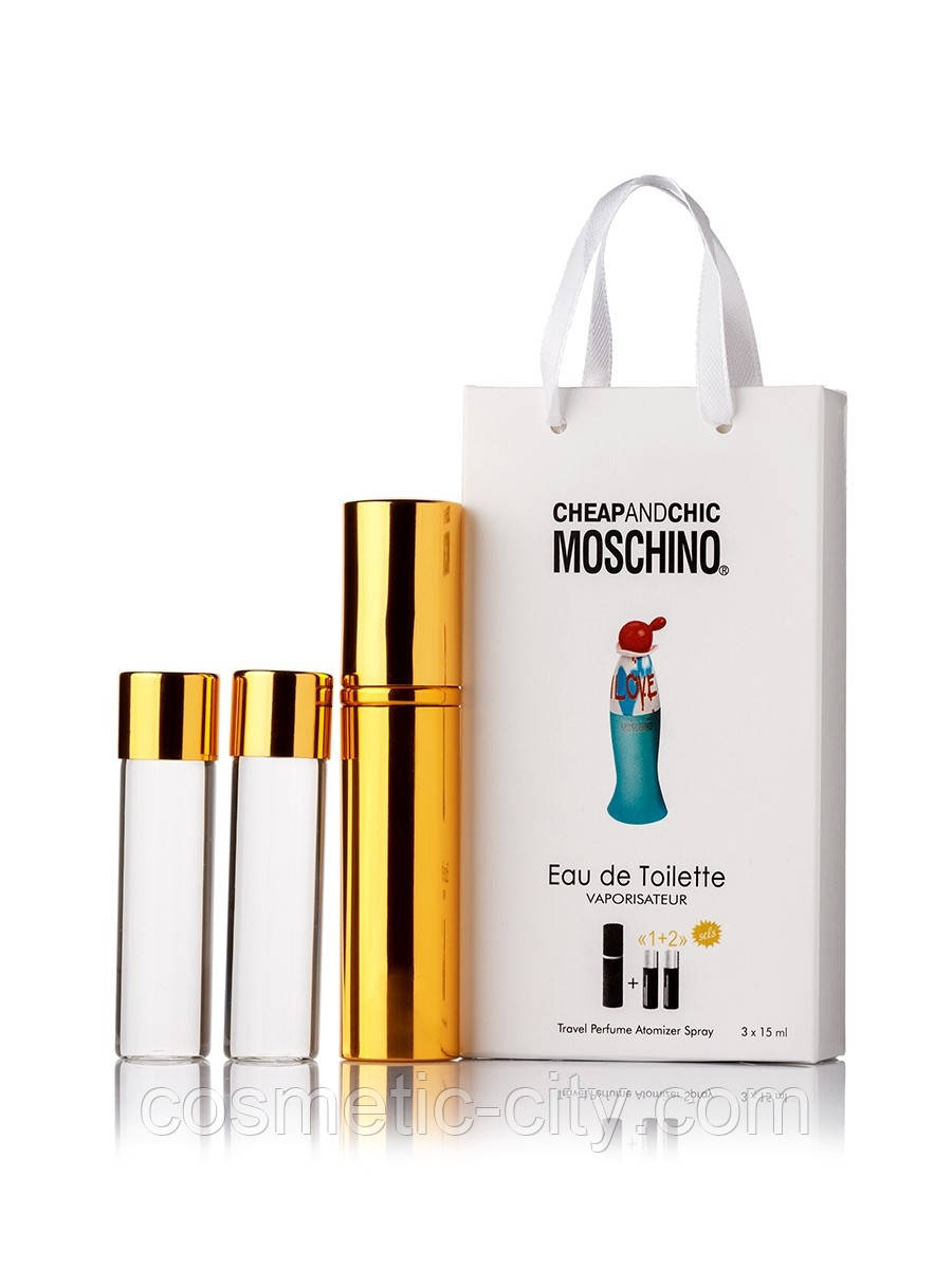 Міні-парфуми Moschino Cheap and Chic I Love Love (Москіно Чіп енд Чик Ай Лав Лав), 3*15 мл