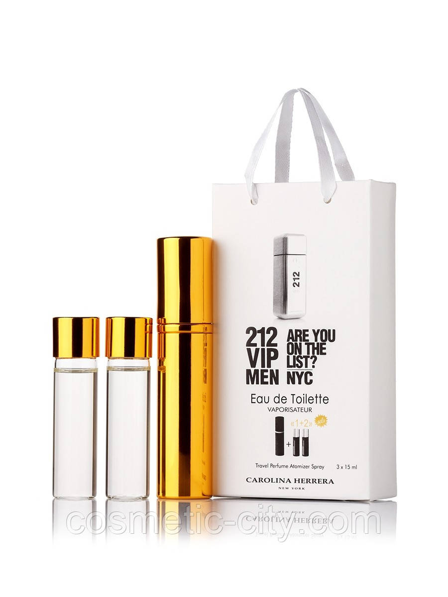 Мініпарфуми Carolina Herrera 212 Vip Men (Кароліна Еррера 212 Віп Мен), 3*15 мл