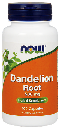 NOW Foods Dandelion Root 500 мг 100 капсул (Корень одуванчика), фото 1