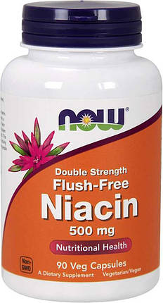 NOW Foods Flush-Free Niacin Double Strength 500 мг 90 капсул, фото 1