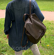 664 Натуральна шкіра Міський А-4+ рюкзак шкіряний коричневий рюкзак жіночий із натуральної шкіри коричневи А4+, фото 3