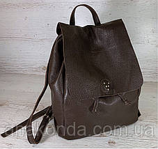 664 Натуральна шкіра Міський А-4+ рюкзак шкіряний коричневий рюкзак жіночий із натуральної шкіри коричневи А4+, фото 2