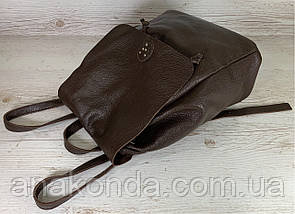 664 Натуральна шкіра Міський А-4+ рюкзак шкіряний коричневий рюкзак жіночий із натуральної шкіри коричневи А4+, фото 4