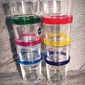 Набір високих склянок з різнокольоровими смугами Luminarc Rainbow Arcobate 320 мл 6 шт (N1598), фото 2
