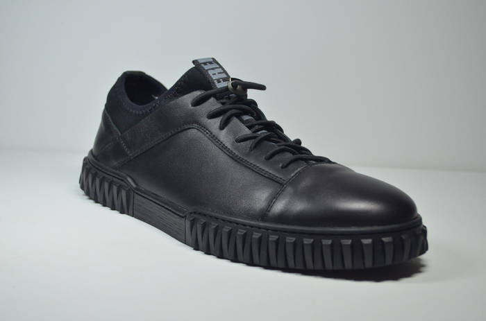 Купить Мужские спортивные туфли кожаные кеды черные Rondo 08/0025/T ...